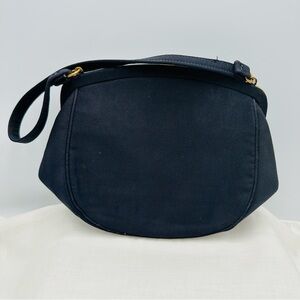 Vintage MM Morris Moskwitz Small Navy Bag Fabric Gold Clasp Coin Purse Chain